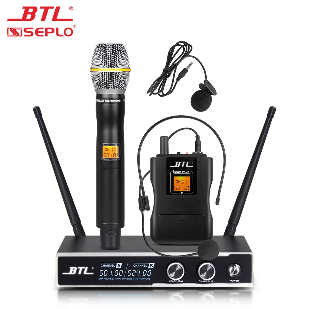 Microfono wireless portatile UHF professionale per karaoke 